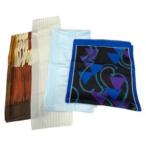 Womens Multicolor Scarf Lot of 4 Scarves Wraps Flaws Craft Lot